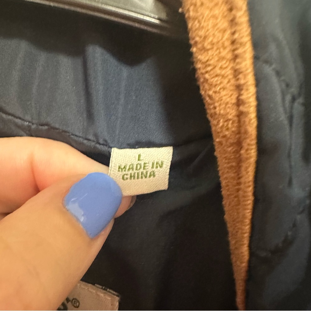 Orvis Quilted Jacket Blue Tan Jacket Size Large - Picture 4 of 8